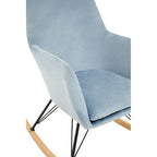 Blue Velvet Rocking Chair