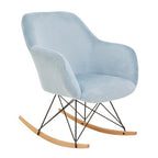 Small Blue Velvet Rocking Chair