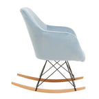 Small Blue Velvet Rocking Chair