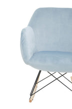 Small Blue Velvet Rocking Chair