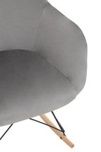 Small Grey Velvet Rocking Chair