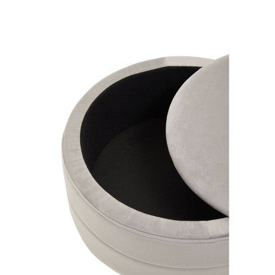 Mink Velvet Round Storage Stool