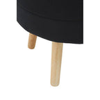 Black Velvet Round Storage Stool