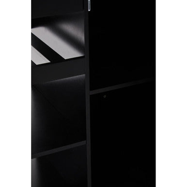 Black Kitchen Trolley with Drawer and Cabinet