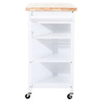 White Kitchen Trolley with Drawer and Cabinet