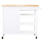 White Kitchen Trolley with Drawer and Cabinet