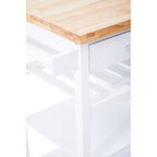 White Kitchen Trolley with Drawer and Cabinet