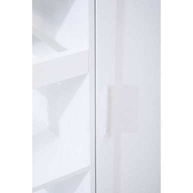 White Kitchen Trolley with Drawer and Cabinet