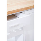 White Kitchen Trolley with Drawer and Cabinet