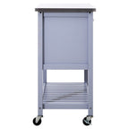 Grey Kitchen Trolley with Stainless Steel Top
