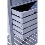 Grey Kitchen Trolley with Stainless Steel Top