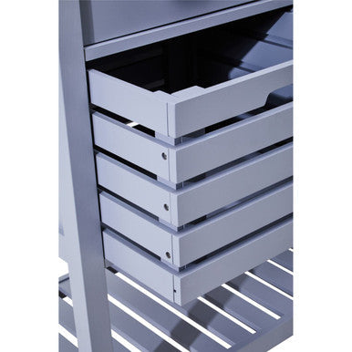 Grey Kitchen Trolley with Stainless Steel Top