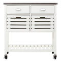 Cream Kitchen Trolley with Drawers and Rack