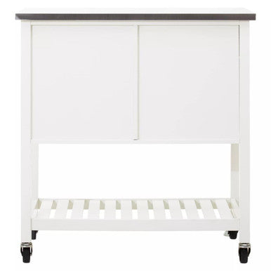 Cream Kitchen Trolley with Drawers and Rack