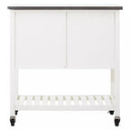 Cream Kitchen Trolley with Drawers and Rack