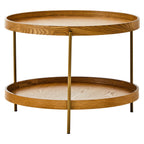 Natural Wood Veneer 2 Tier Side Table