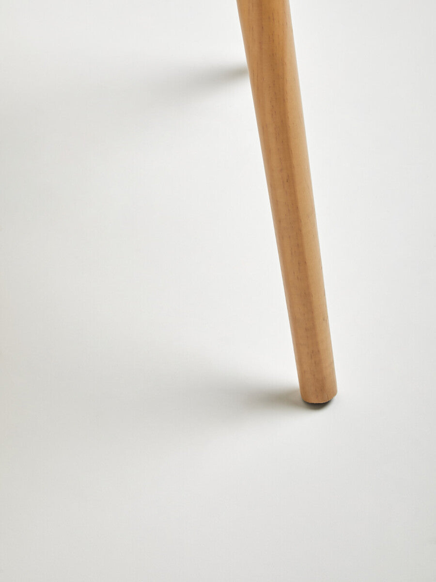 White and Natural Pine Wood and Veneer Storage Side Table