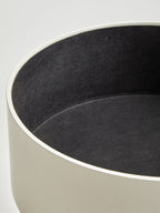 White and Natural Pine Wood and Veneer Storage Side Table