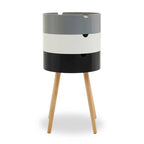 White and Grey Pine Wood and Veneer 3 Tier Storage Side Table