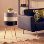 White and Grey Pine Wood and Veneer 3 Tier Storage Side Table