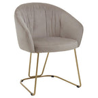 Mink Velvet Curved Dining Chair