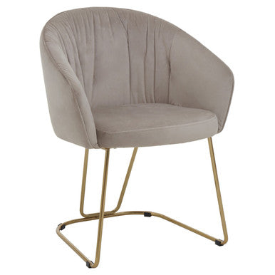 Mink Velvet Curved Dining Chair