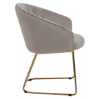 Mink Velvet Curved Dining Chair