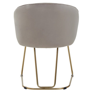 Mink Velvet Curved Dining Chair