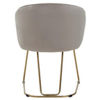 Mink Velvet Curved Dining Chair