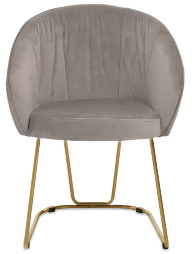 Mink Velvet Curved Dining Chair