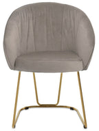 Mink Velvet Curved Dining Chair