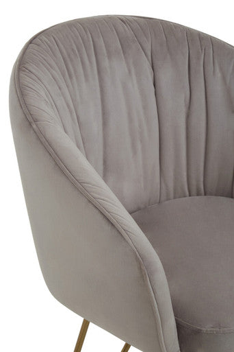 Mink Velvet Curved Dining Chair