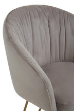 Mink Velvet Curved Dining Chair