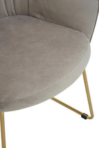 Mink Velvet Curved Dining Chair