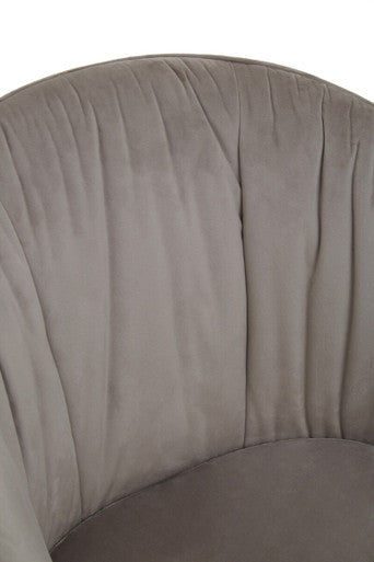 Mink Velvet Curved Dining Chair