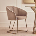 Mink Velvet Curved Dining Chair