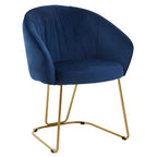 Midnight Velvet Curved Dining Chair