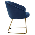 Midnight Velvet Curved Dining Chair