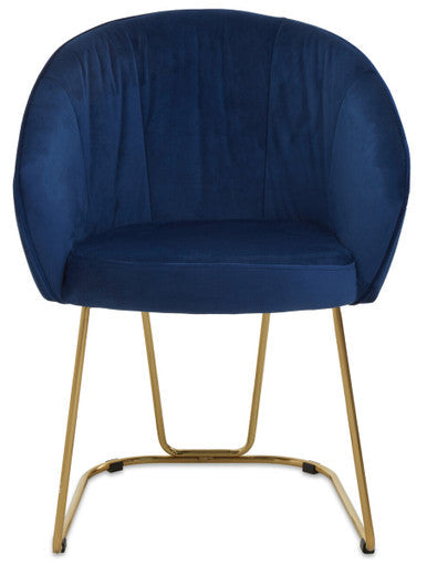 Midnight Velvet Curved Dining Chair