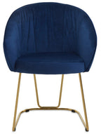 Midnight Velvet Curved Dining Chair