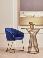 Midnight Velvet Curved Dining Chair