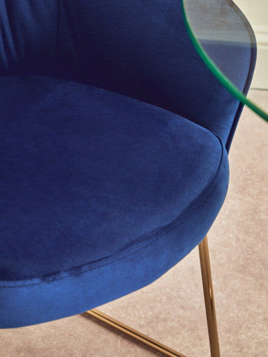 Midnight Velvet Curved Dining Chair