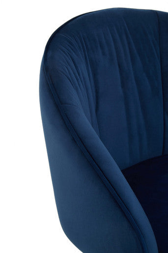 Midnight Velvet Curved Dining Chair