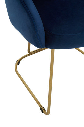 Midnight Velvet Curved Dining Chair