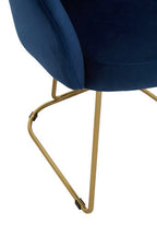 Midnight Velvet Curved Dining Chair
