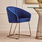 Midnight Velvet Curved Dining Chair