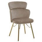 Mink Velvet Chair with Gleaming Base