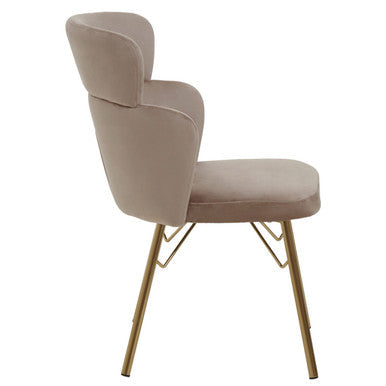 Mink Velvet Chair with Gleaming Base