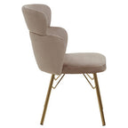 Mink Velvet Chair with Gleaming Base