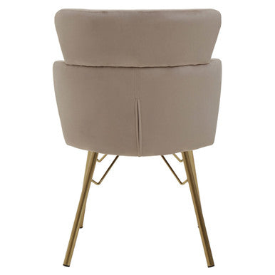 Mink Velvet Chair with Gleaming Base